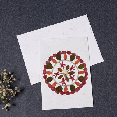  Mandala - Flower Art Handmade Paper Greeting Card 