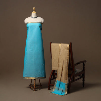 Mangalagiri natural dyed 3pc unstitched dress material 03