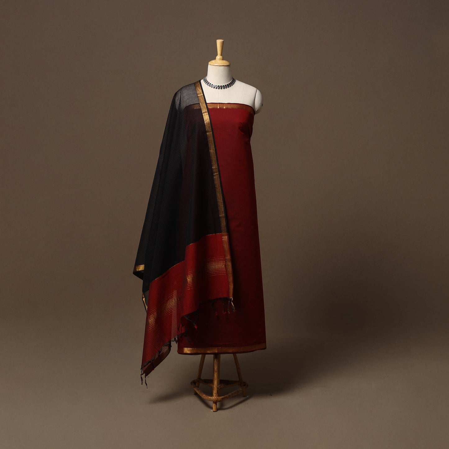 Mangalagiri natural dyed 3pc unstitched dress material 06