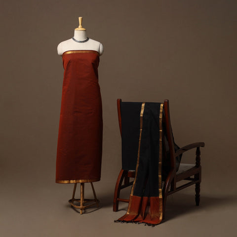 Mangalagiri natural dyed 3pc unstitched dress material 11