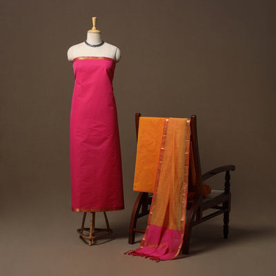 Mangalagiri natural dyed 3pc unstitched dress material 12