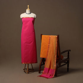 Mangalagiri natural dyed 3pc unstitched dress material 12