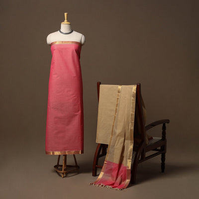 Mangalagiri natural dyed 3pc unstitched dress material 14