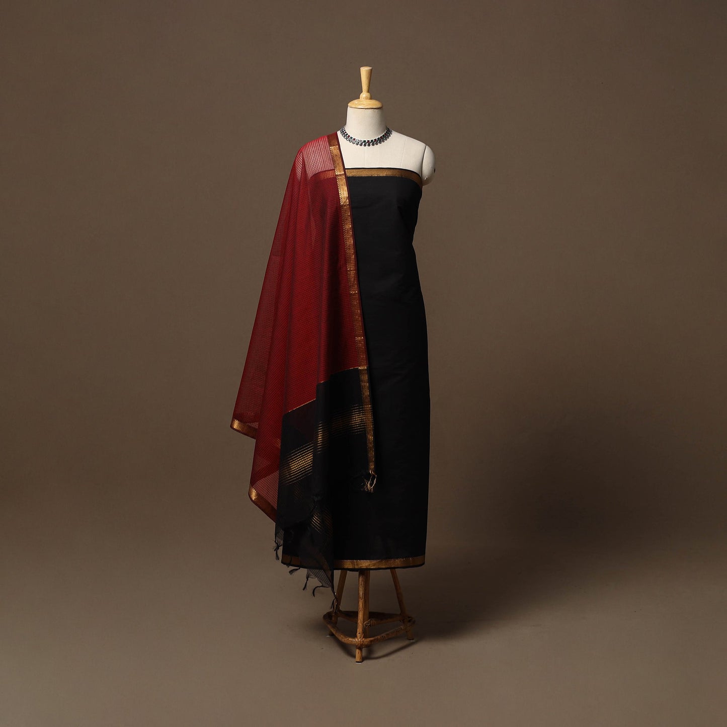 Mangalagiri natural dyed 3pc unstitched dress material 15