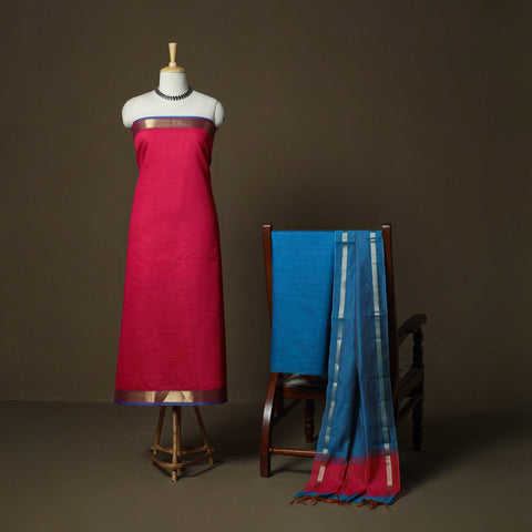 Mangalagiri silk cotton 3pc unstitched dress material