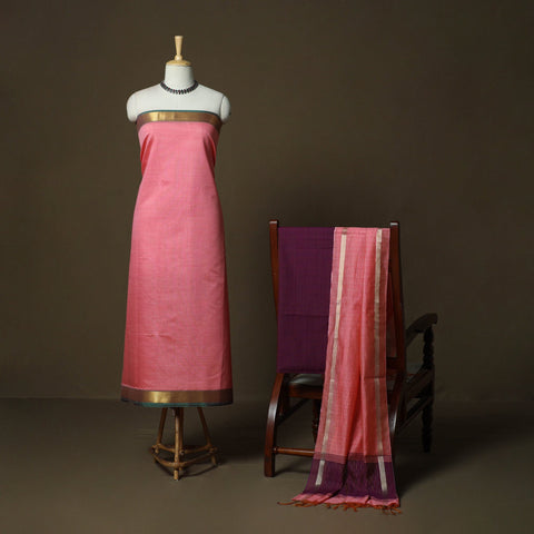 Mangalagiri silk cotton 3pc unstitched dress material