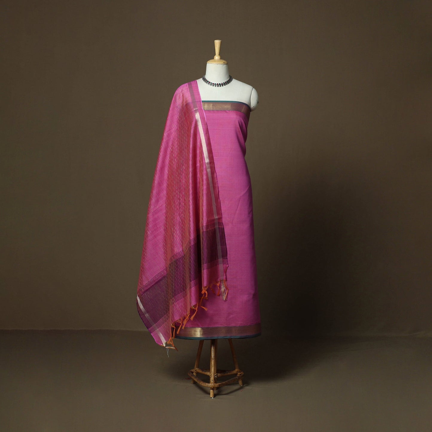 Mangalagiri silk cotton 3pc unstitched dress material