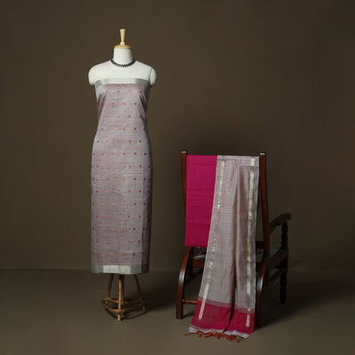 Mangalagiri silk cotton 3pc unstitched dress material