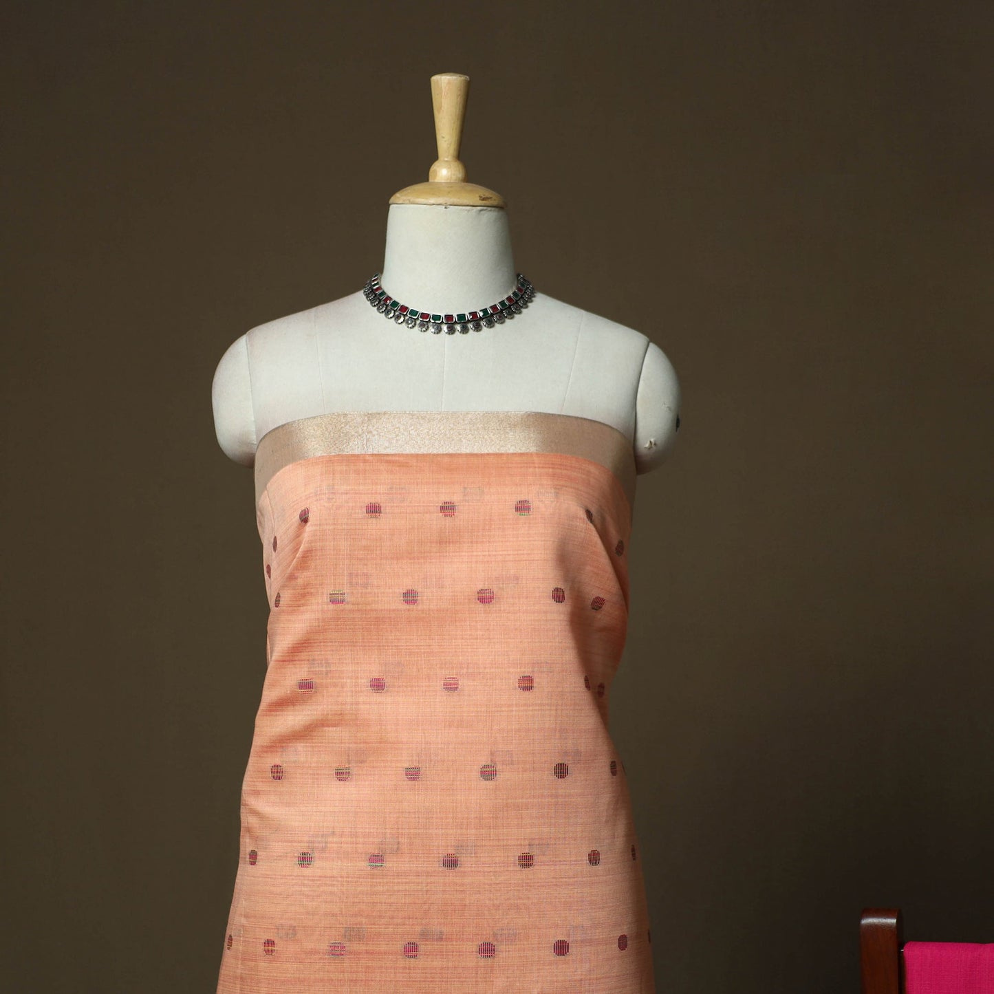 Mangalagiri silk cotton 3pc unstitched dress material