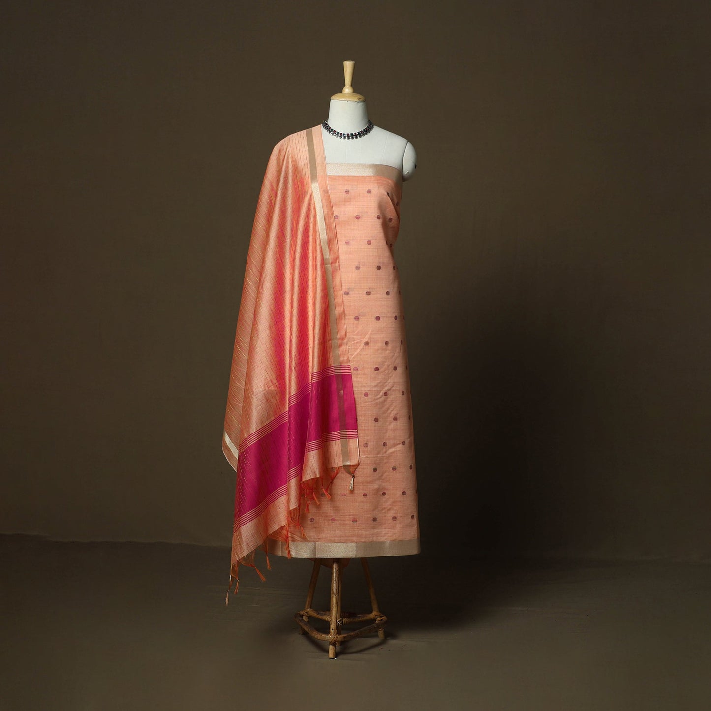 Mangalagiri silk cotton 3pc unstitched dress material