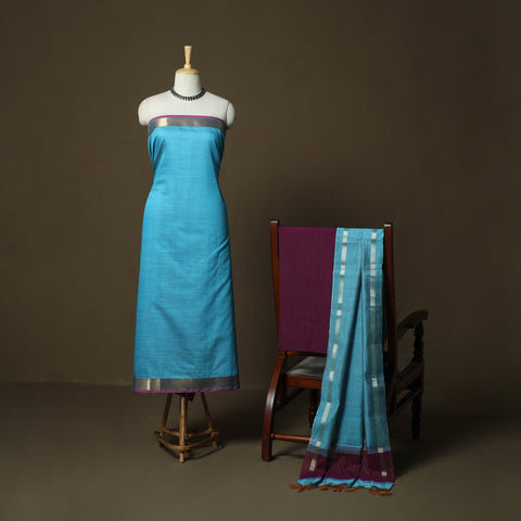 Mangalagiri silk cotton 3pc unstitched dress material