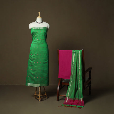 Mangalagiri silk cotton 3pc unstitched dress material