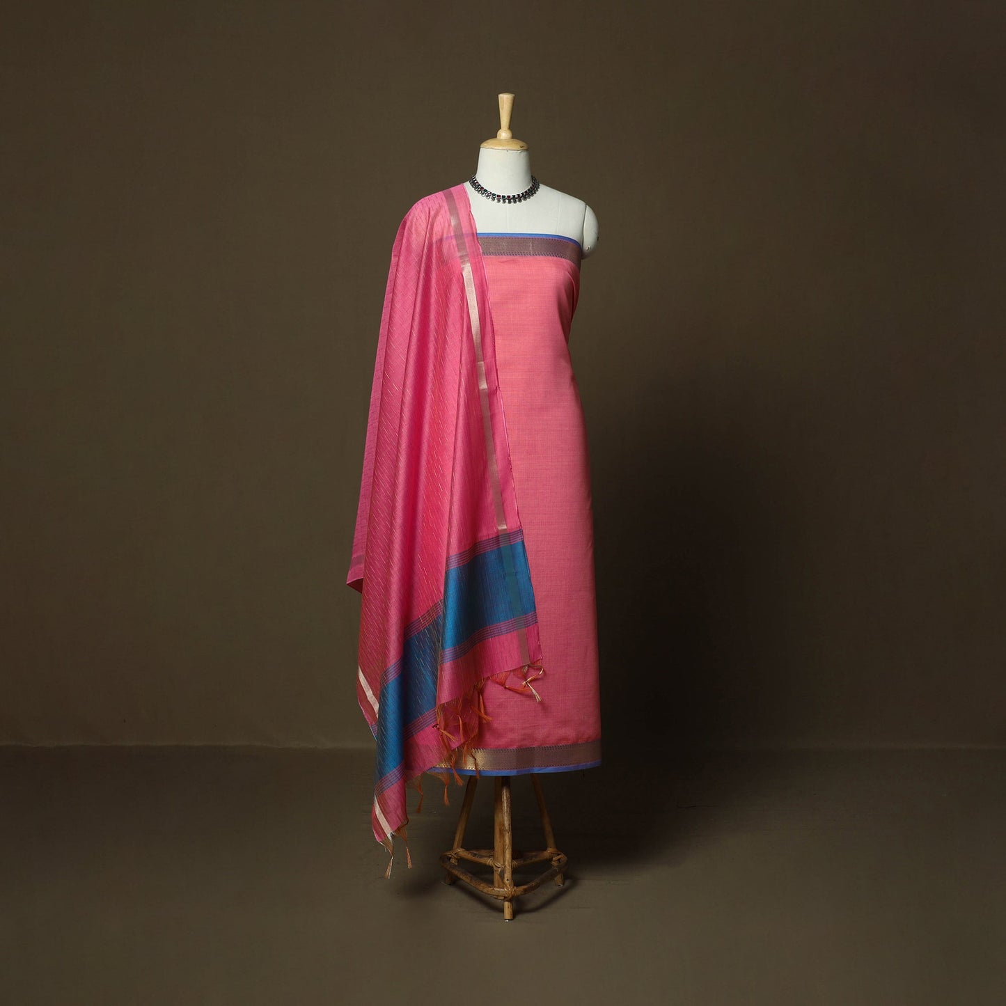 Mangalagiri silk cotton 3pc unstitched dress material