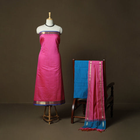 Mangalagiri silk cotton 3pc unstitched dress material