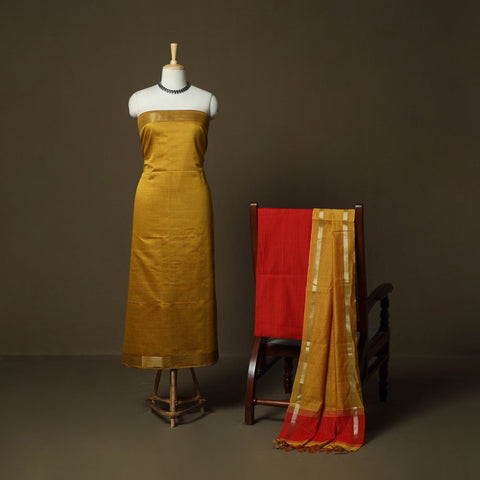 Mangalagiri silk cotton 3pc unstitched dress material