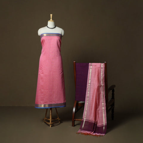 Mangalagiri silk cotton 3pc unstitched dress material