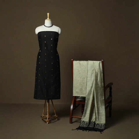 Mangalagiri silk cotton thread work 3pc unstitched dress