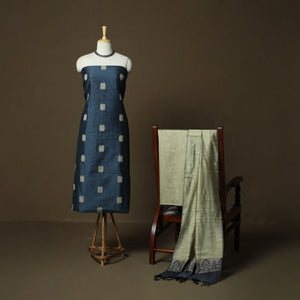 Mangalagiri silk cotton thread work 3pc unstitched dress