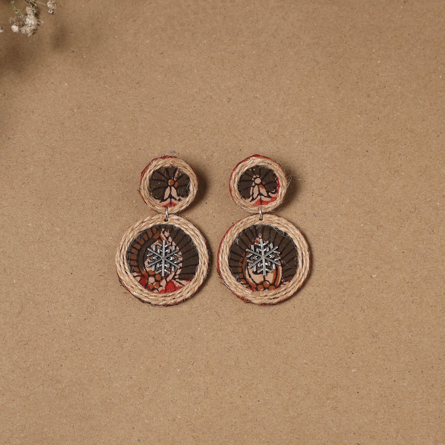 Mannat jute fabart handmade earrings - handcrafted