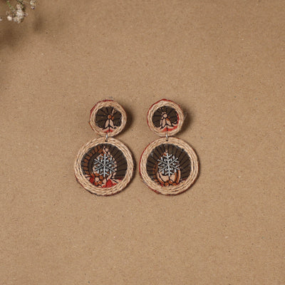 Mannat jute fabart handmade earrings - handcrafted