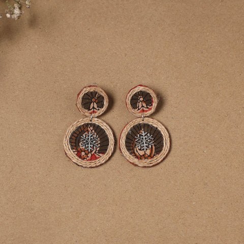 Mannat jute fabart handmade earrings - handcrafted