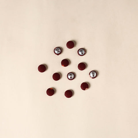  Maroon Handmade Fabric Button Small at iTokri