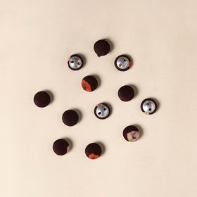  Maroon Handmade Fabric Button Small at iTokri