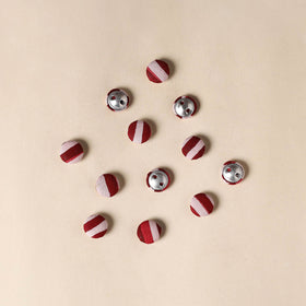  Maroon Handmade Fabric Button Small at iTokri