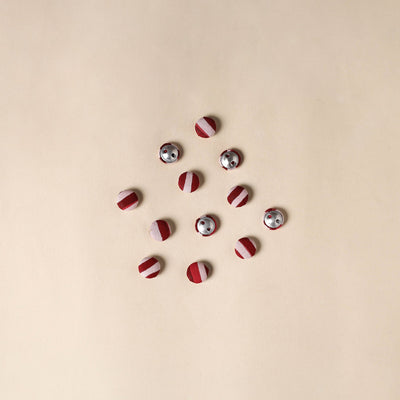  Maroon Handmade Fabric Button Small at iTokri