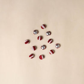  Maroon Handmade Fabric Button Small at iTokri