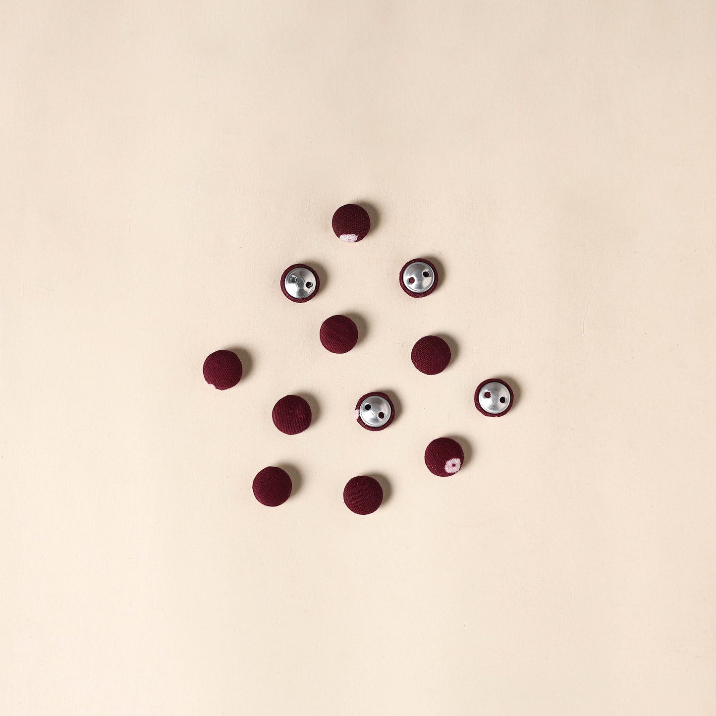  Maroon Handmade Fabric Button Small at iTokri