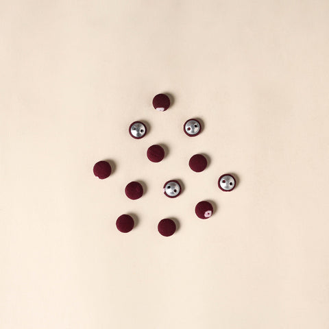  Maroon Handmade Fabric Button Small at iTokri