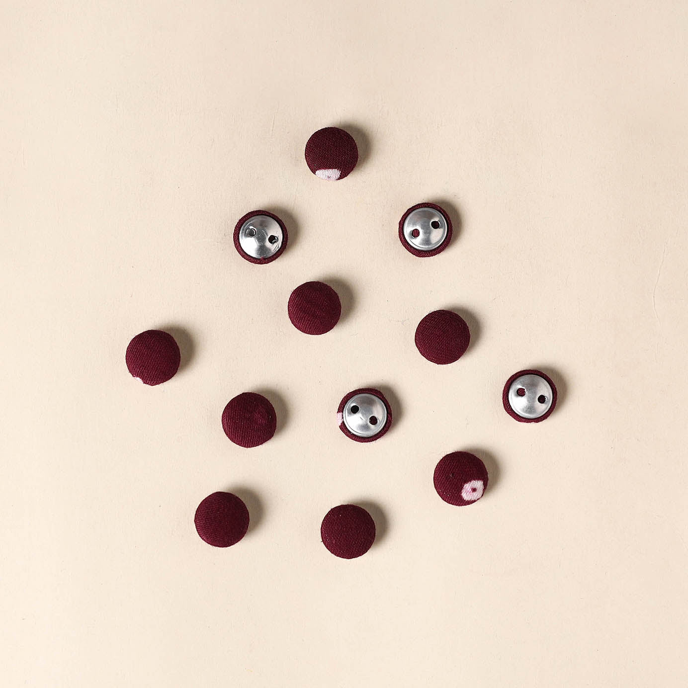  Maroon Handmade Fabric Button Small at iTokri