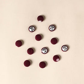  Maroon Handmade Fabric Button Small at iTokri