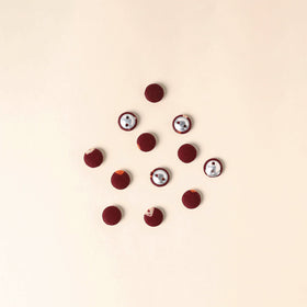  Maroon Handmade Fabric Button Small at iTokri