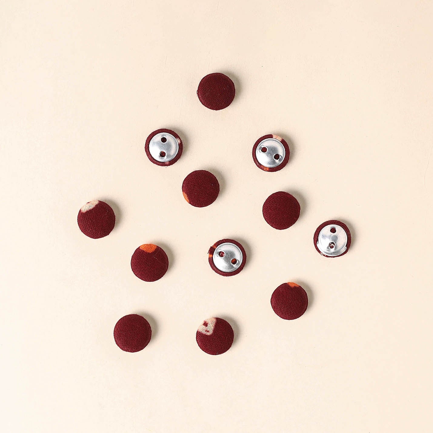  Maroon Handmade Fabric Button Small at iTokri