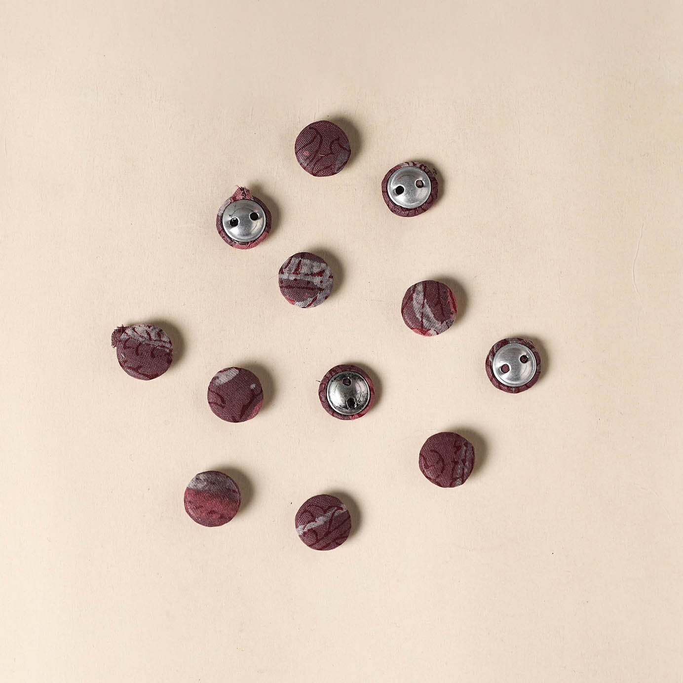  Maroon Handmade Fabric Button Small at iTokri