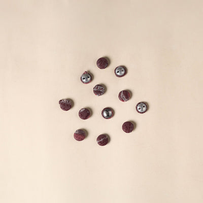  Maroon Handmade Fabric Button Small at iTokri