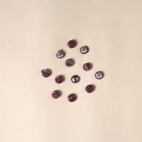  Maroon Handmade Fabric Button Small at iTokri
