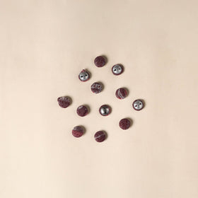  Maroon Handmade Fabric Button Small at iTokri