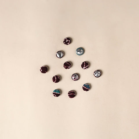  Maroon Handmade Fabric Button Small at iTokri