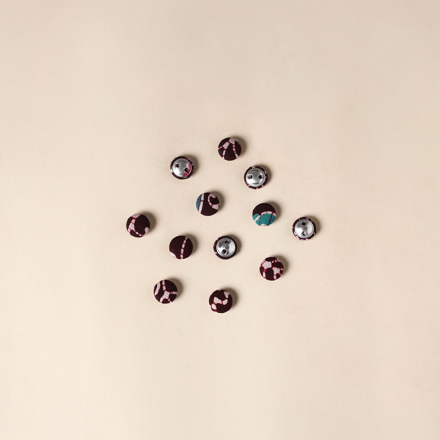  Maroon Handmade Fabric Button Small at iTokri