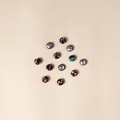  Maroon Handmade Fabric Button Small at iTokri