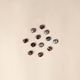  Maroon Handmade Fabric Button Small at iTokri