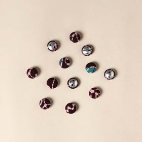  Maroon Handmade Fabric Button Small at iTokri