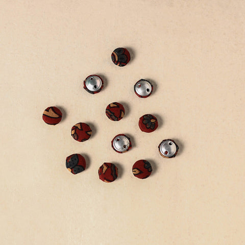 1.5cm handmade fabric small button (set of 12) 09