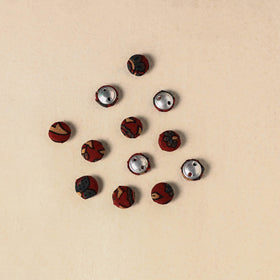 1.5cm handmade fabric small button (set of 12) 09