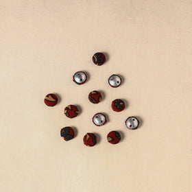 1.5cm handmade fabric small button (set of 12) 09