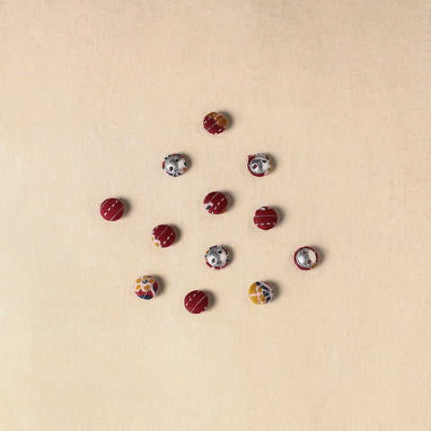 1.5cm handmade fabric small button (set of 12) 16