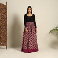 Maroon 24 Kali Patchwork Batik Print Cotton Long Skirt